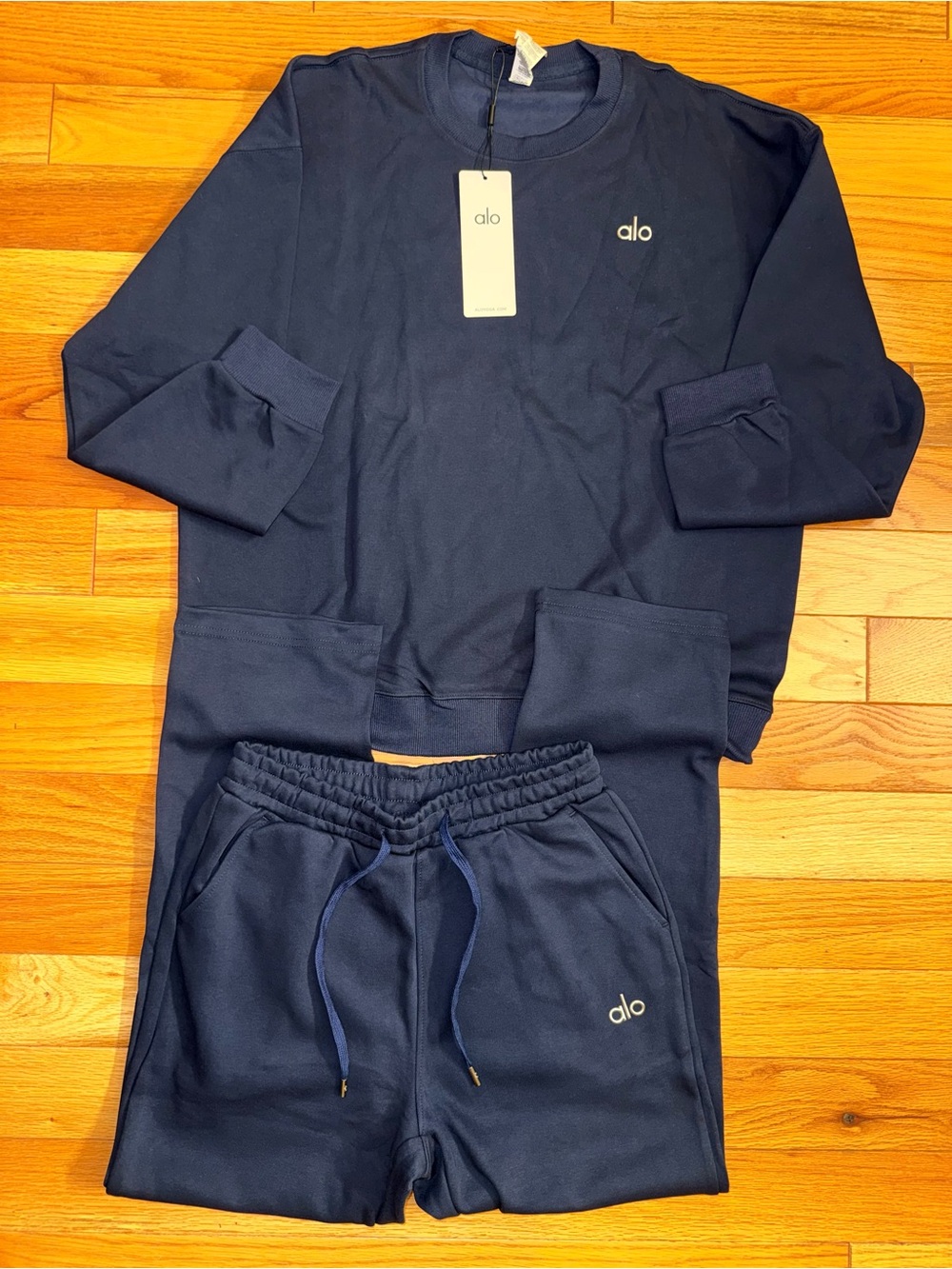 Size L Alo Navy Athletic Drawstring Pants